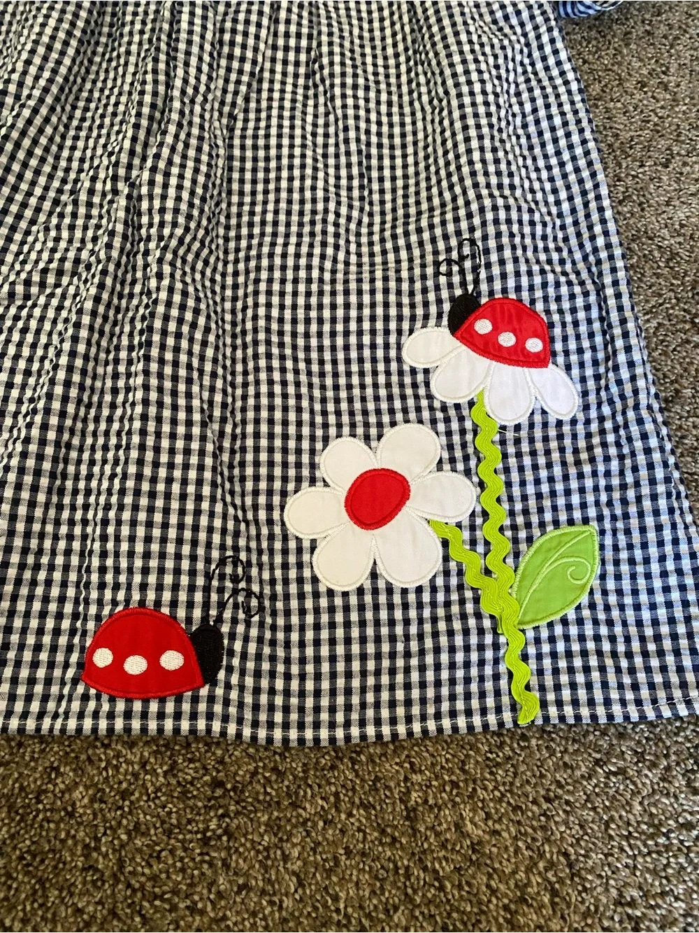 Girl’s Ladybug Gingham Dress